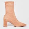 Stuart Weitzman Skyhigh Stretch Suede Platform Booties In Cashmere