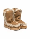 Mou Eskimo Sheepskin Ankle Boots In Neutrals