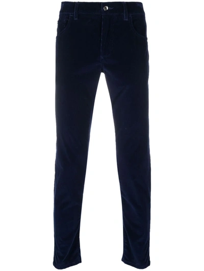 Dolce & Gabbana Corduroy Straight-leg Trousers In Blue