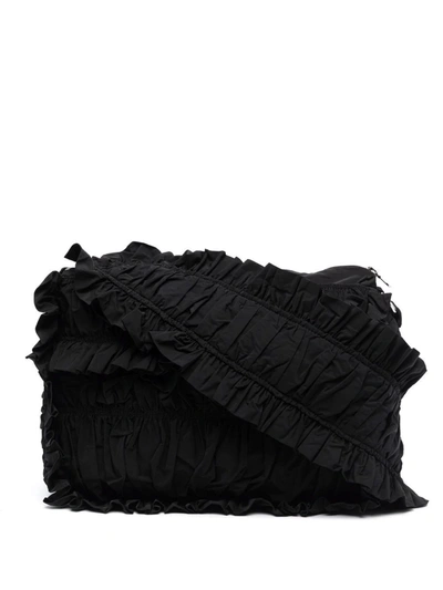 Molly Goddard Nagoya Frill Shoulder Bag In Black