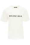 Balenciaga Distressed Logo-print Cotton-jersey T-shirt In White
