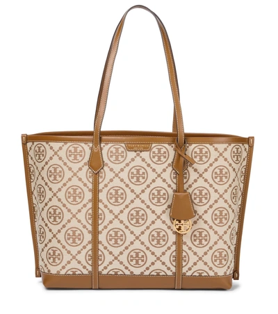 Tory Burch Perry T Monogram Jacquard Bag In 米色