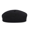 Marine Serre Moon-embroidered Wool Beret In Black