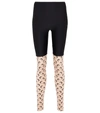Marine Serre Crescent Moon-print Recycled-fibre Leggings In Beige