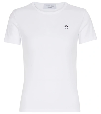 Marine Serre Mini Fit Logo Organic Cotton T-shirt In White