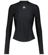 Marine Serre Black Training Second Skin Long Sleeve T-shirt In Black