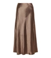 Max Mara Womens 058 Malva Alessio High-waist Satin Midi Skirt 10 In Grey