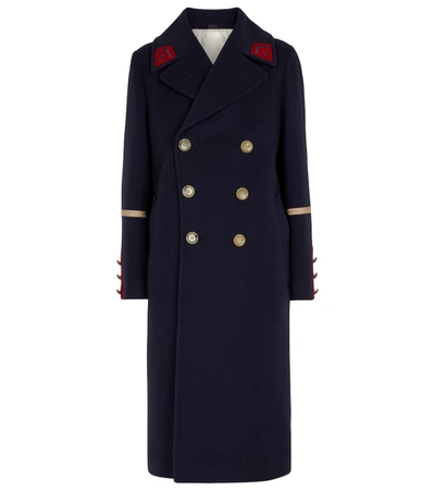Gucci 2015 Re-edition Double-breasted Coat In Blue