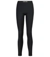 Tom Ford Blue Stretch Lustrous Velour Signature Leggings In Black
