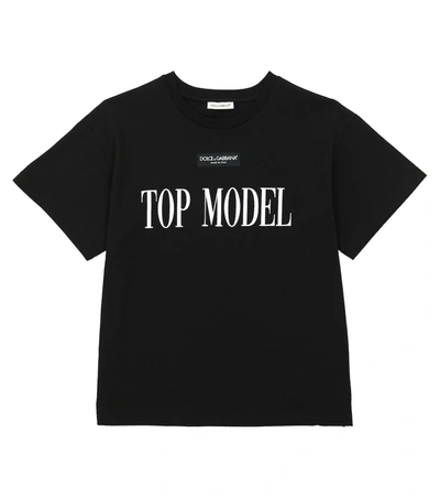 Dolce & Gabbana Babies' Top Model短袖t恤 In Black