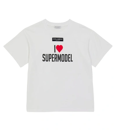 Dolce & Gabbana Babies' Supermodel Short-sleeved Cotton T-shirt In White