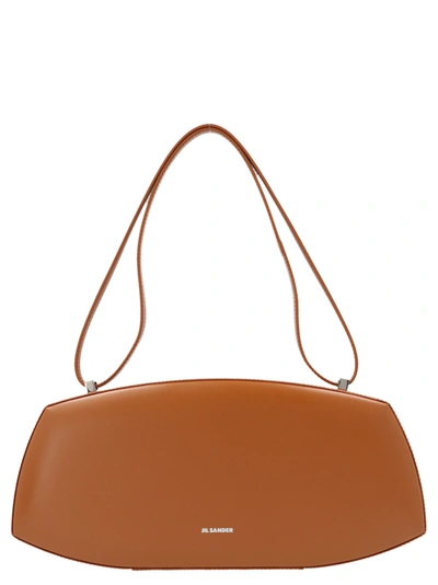 Jil Sander Brown Taos Leather Shoulder Bag