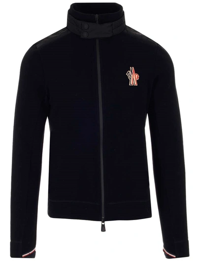 Moncler Grenoble Felpa Fleece Jacket In Black