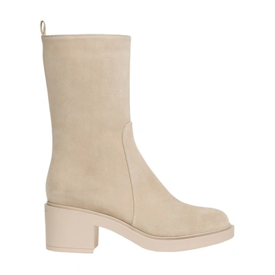 Gianvito Rossi Tan Suede Exton Boots In Mousse
