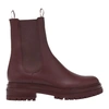 Gianvito Rossi Red Burgundy Chester Leather Ankle Boots In Merlot