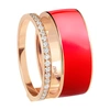 Repossi Women's Berbere 18k Rose Gold, Red Lacquer & Diamond 2-row Ring In Pink Gold