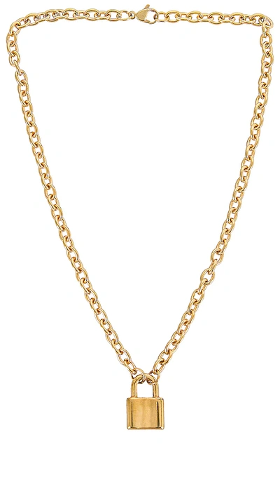 Petit Moments Lock It Up Necklace In Metallic Gold