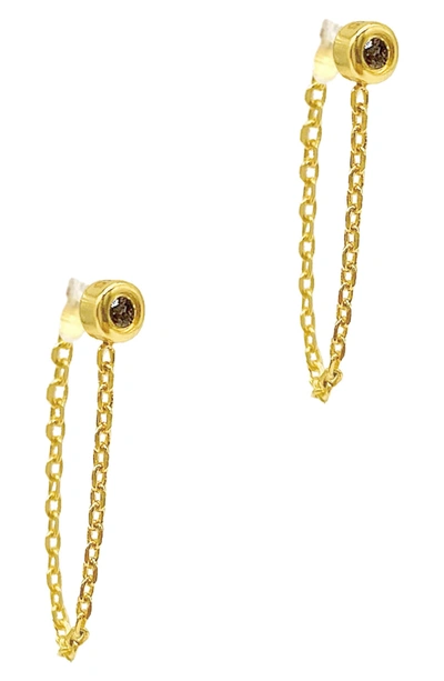 Adornia Fine 14k Yellow Gold Vermeil Chain And Diamond Wrap Around Earrings