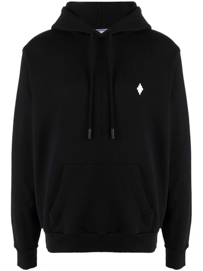 Marcelo Burlon County Of Milan Cross Regular Hoodie Black White In Black