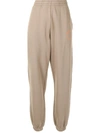 7 Days Active Womens Fallen Rock Brown Monday Logo-print Cotton-jersey Jogging Bottoms M In Braun