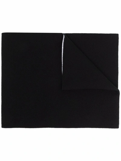 Y-3 Logo Intarsia Knitted Scarf In Schwarz