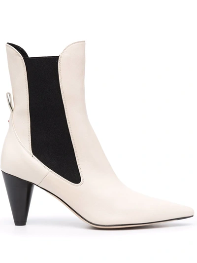 Aeyde Clementine Leather Ankle Boots In Weiss