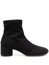 Mm6 Maison Margiela Block-heel Suede Ankle Boots In Schwarz