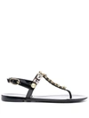 Stuart Weitzman Jaide Embellished Jelly T-strap Sandal In Black