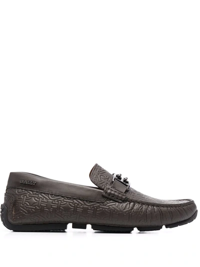 Bally Logo-plaque Leather Loafers In Braun