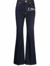 Lanvin Logo-print Straight-leg Jeans In Blau