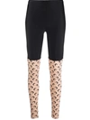 Marine Serre Crescent Moon-print Recycled-fibre Leggings In Schwarz