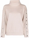 Brunello Cucinelli Buttoned-sleeve Jumper In Nude