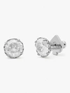 Kate Spade That Sparkle Round Earrings In Clear/silver