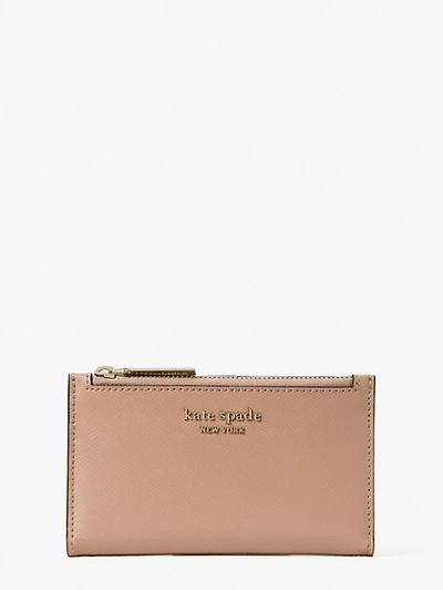 Kate Spade Spencer Small Slim Bifold Wallet In Raw Pecan