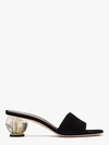 Kate Spade Polished Suede Slide Sandals In Black