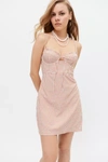 Urban Outfitters Uo Kitty Bustier Gingham Mini Dress In Brown Multi