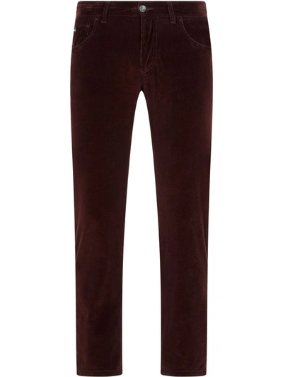 Dolce & Gabbana Corduroy Straight-leg Trousers In Rot