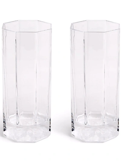 Versace Medusa Lumiere Long Drink Glasses In Weiss