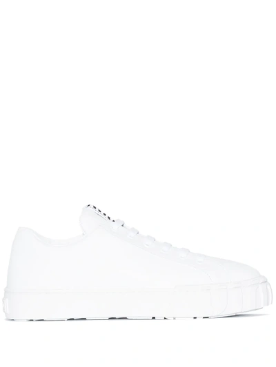 Miu Miu Embossed Bumper Sneakers In White