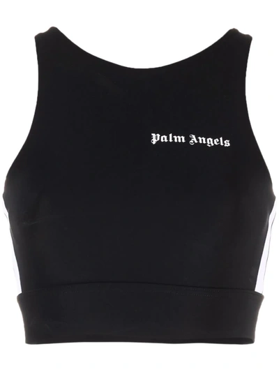 PALM ANGELS SIDE-STRIPE CROPPED TOP