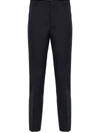 Prada Sling-inserted Bag Casual Trousers In Blau