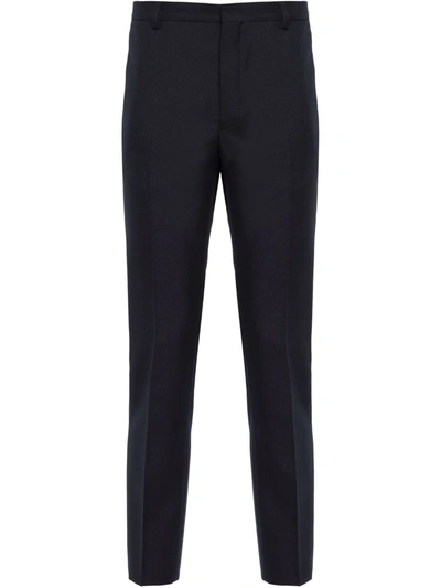 Prada Tapered Tailored-cut Trousers In Blue