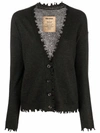 Uma Wang Frayed-edge Cashmere Cardigan In Grau