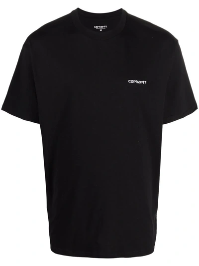 Carhartt Embroidered-logo Detail T-shirt In Schwarz