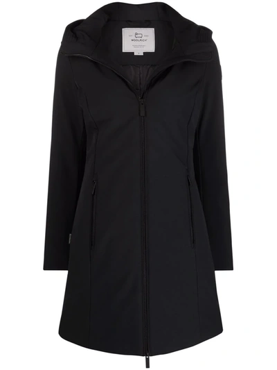 Woolrich Hooded Feather Down Parka In Black