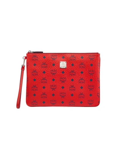 Mcm Visetos Zip Pouch In Candy Red