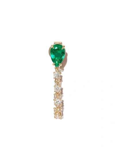 ANITA KO 18KT YELLOW GOLD EMERALD LOOP EARRING