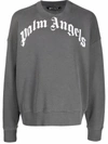 PALM ANGELS GD CURVED LOGO CREW BLACK WHITE