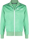 Palm Angels Logo-print Zip-front Track Jacket In Green