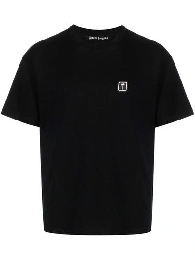Palm Angels Pxp Classic Cotton Jersey T-shirt In Black